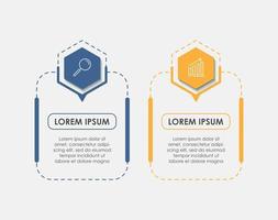 Infographic design template Vector with icons and 2 options or steps