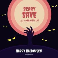 Scary Save Day for Halloween Event vector