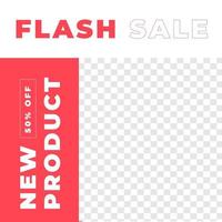 Fashion flash sale discount social media post modern minimalist vector