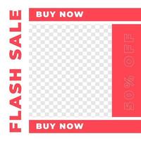 Fashion flash sale discount social media post modern minimalist vector