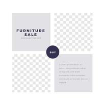 Furniture sale discount poster social media post modern minimalist vector