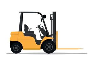 Stock forklift with fork extensions vector