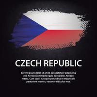 Czech Republic flag brush vector