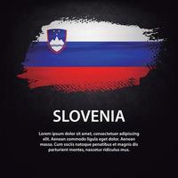 Slovenia flag brush vector