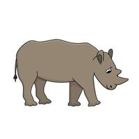 Gray rhinoceros is going to somewhere vector