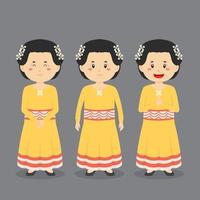 Southeast Sulawesi Character with Various Expression vector