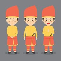 Southeast Sulawesi Character with Various Expression vector