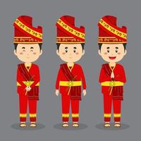 West Sumatra Character with Various Expression vector