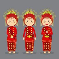 West Sumatra Character with Various Expression vector