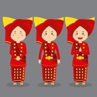 West Sumatra Character with Various Expression vector