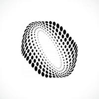 Abstract vector circle frame halftone dots logo emblem design.