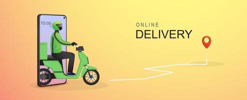 Mobile online delivery concept. Online shopping vector