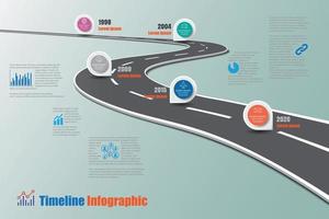 Ilustración de vector de plantilla de infografía de línea de tiempo de hoja de ruta empresarial