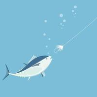 Bluefin tuna fishing. Vector illustration