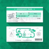 Amusement park Ticket. Card Element Design. Vector illustration