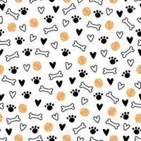 Seamless pattern of cute dog puppy symbol vector