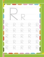 letter r tracing alphabet worksheet 2980329 vector art at vecteezy