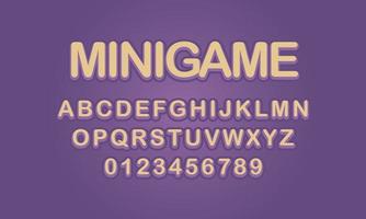 minigame font alphabet vector