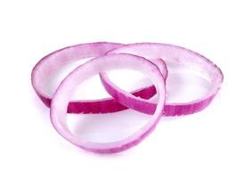 Slice onion on white background photo