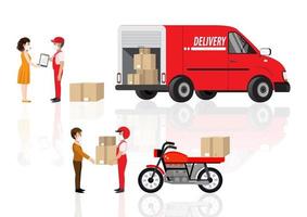 Online order and the parcel delivery concept vector