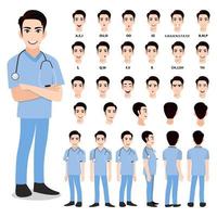 Cartoon character with professional doctor vector