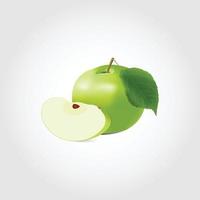 manzana verde con fondo vector