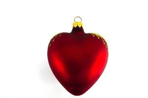 Red Christmas heart isolated on white background photo