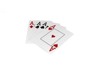 Isolated playing cards on white background photo