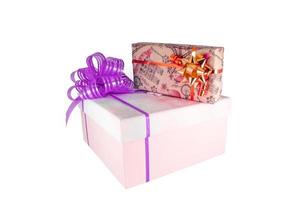 Two gift box with a bows photo