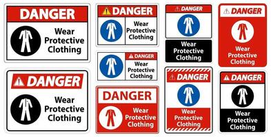 Danger Wear protective clothing vector