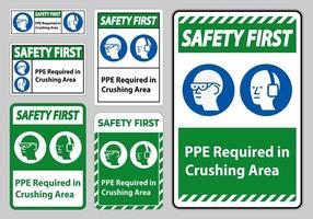 seguridad primera señal ppe requerida en trituración vector