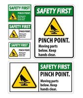 Safety Pinch Point, Moving Parts Below, Keep Hands Clear vector