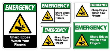 Emergency Sharp Edges Watch Your Fingers Symbol vector