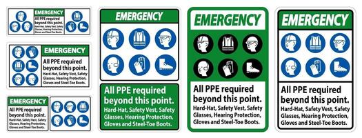 ppe de emergencia requerido más allá de este punto vector