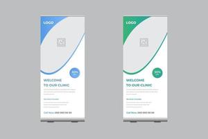 Medical Roll-Up Banner Post Template, Promotion Banner Template vector