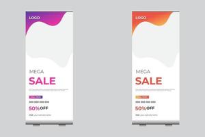 Roll Up Banner For Mega Sale. Special Offer Sale Banners Template vector