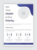 Medical Flyer Design For Your Promotion Hospital  Template vector
