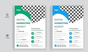 Digital marketing agency business flyer design template vector