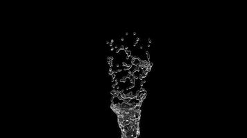 scheutje helder transparant water op zwarte achtergrond video