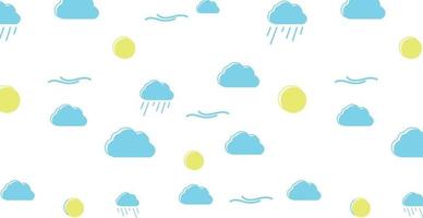 Seamless background pattern, different white clouds - Vector