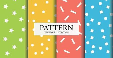 Assembly of seamless patterns, abstract shapes - Vector