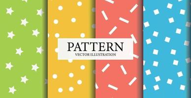 Assembly of seamless patterns, abstract shapes - Vector