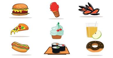 Set of food from different cuisines of the world - Vector