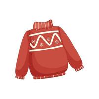 Red winter sweater vector