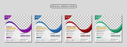 Collection of social media post banner template design vector