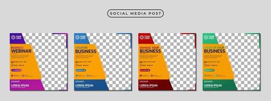 Collection of social media post banner template design vector