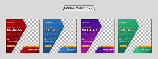 Collection of social media post banner template design vector