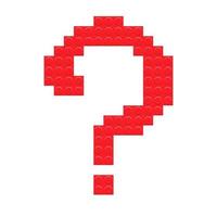 Red question mark made from brick blocks of the constructructor vector