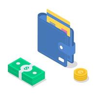 Salary payment isometric color vector illustration