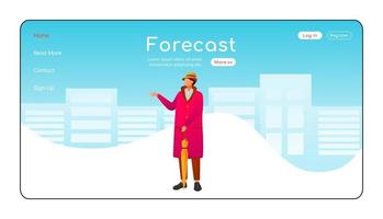 Forecast landing page flat color vector template